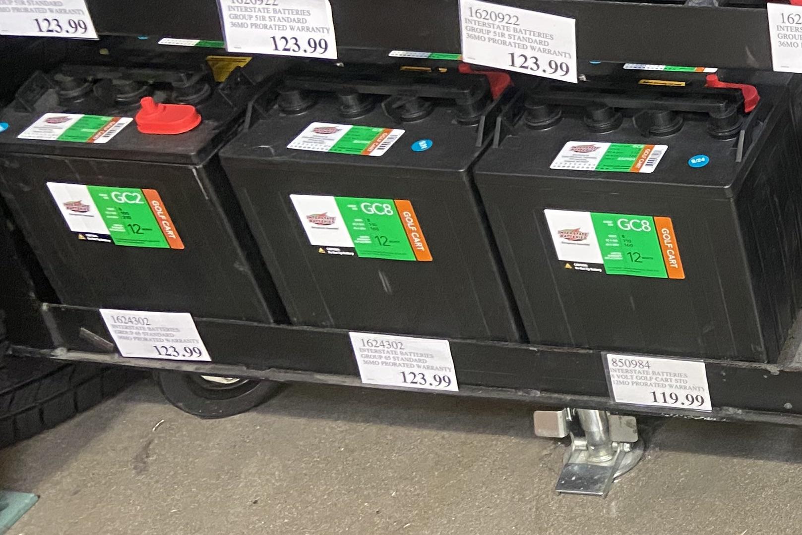 how much are golf cart batteries at costco