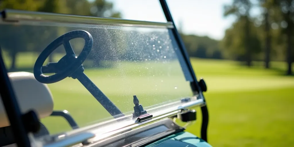 clean cloudy golf cart windshield