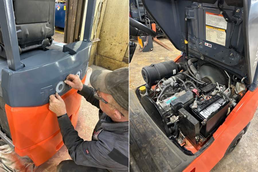 how to open hood on toyota forklift