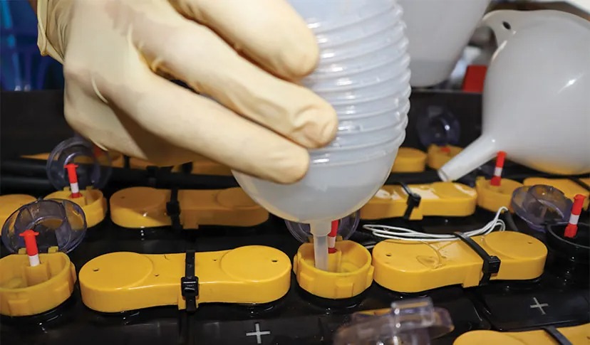 what kind of acid is in a forklift battery