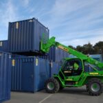 can a telehandler lift a container