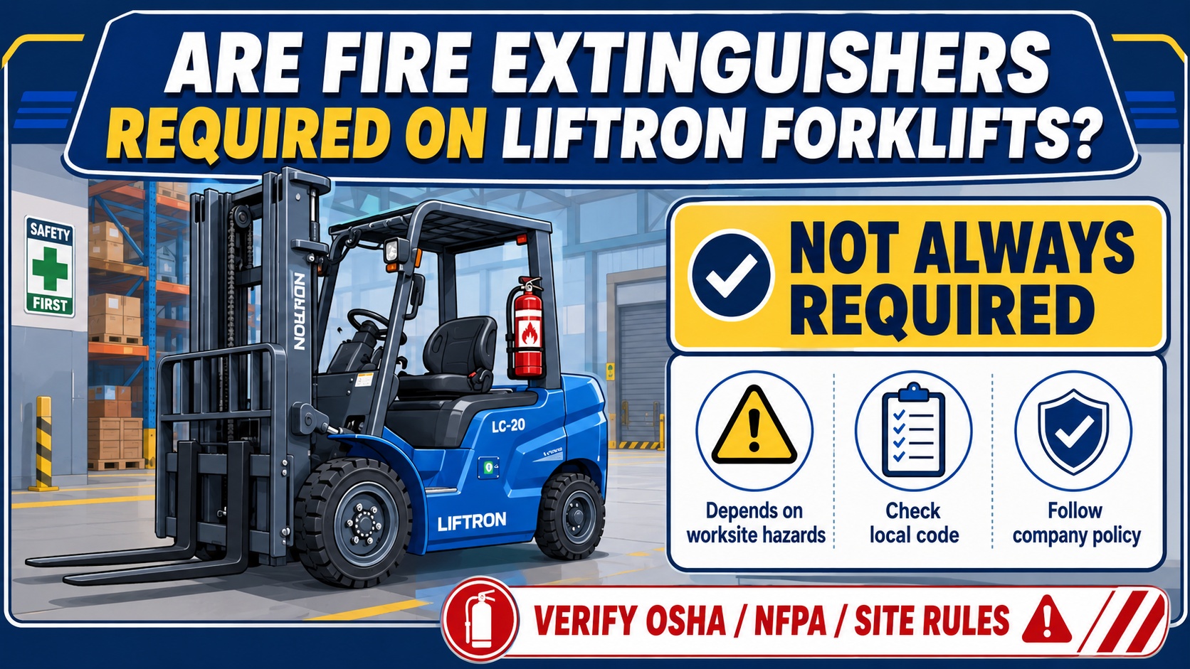 are fire extinguishers required on liftron forklifts