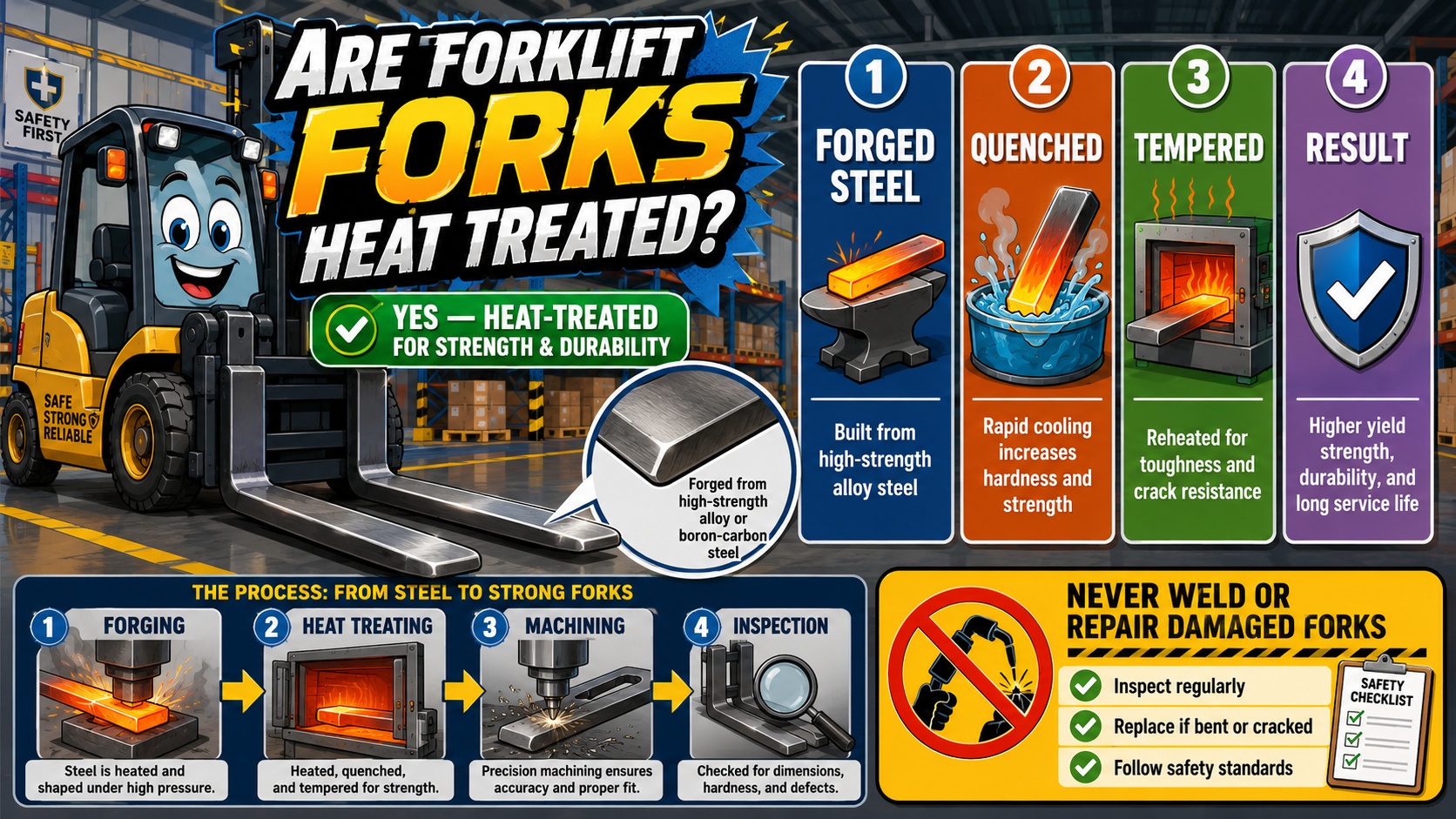 are forklift forks heat treated
