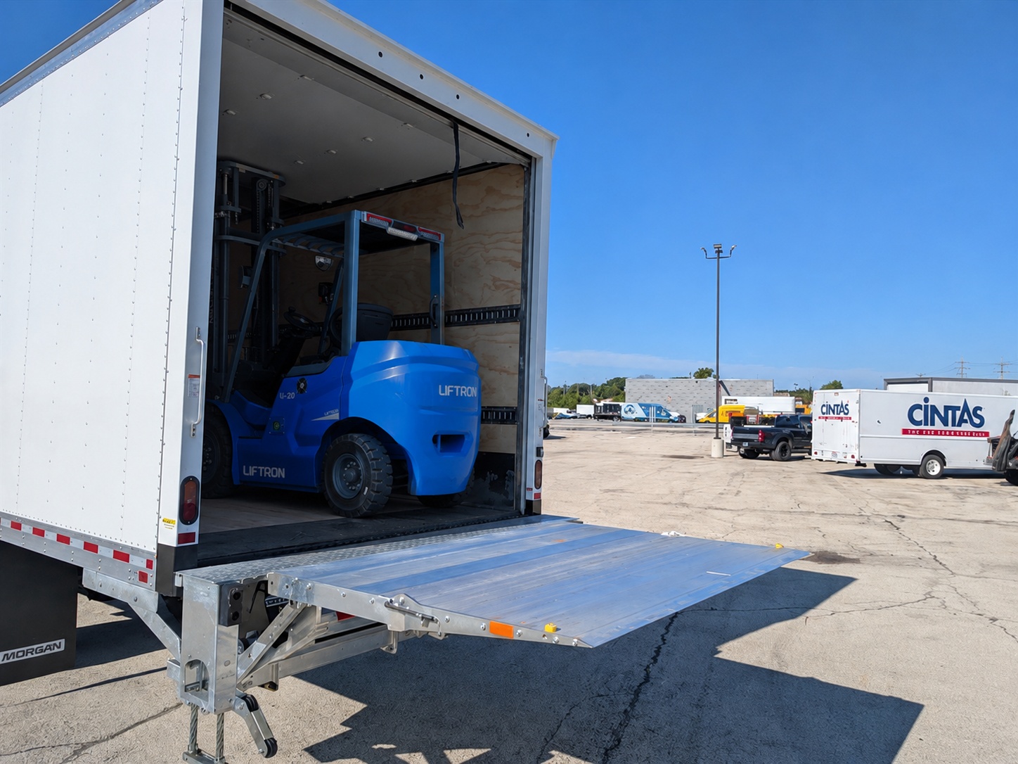 can a liftron forklift enter a 26 ft box trucks