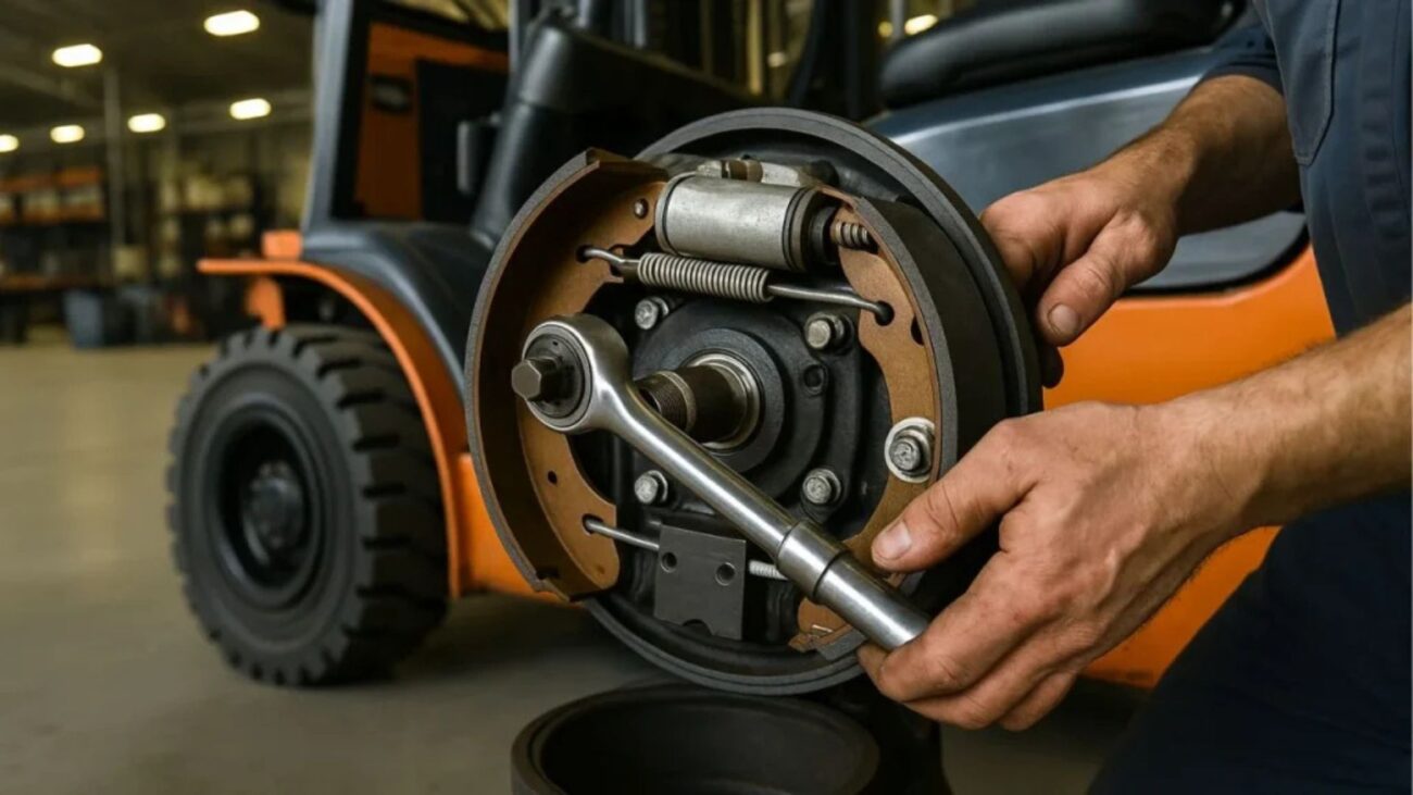 how do forklift brakes work