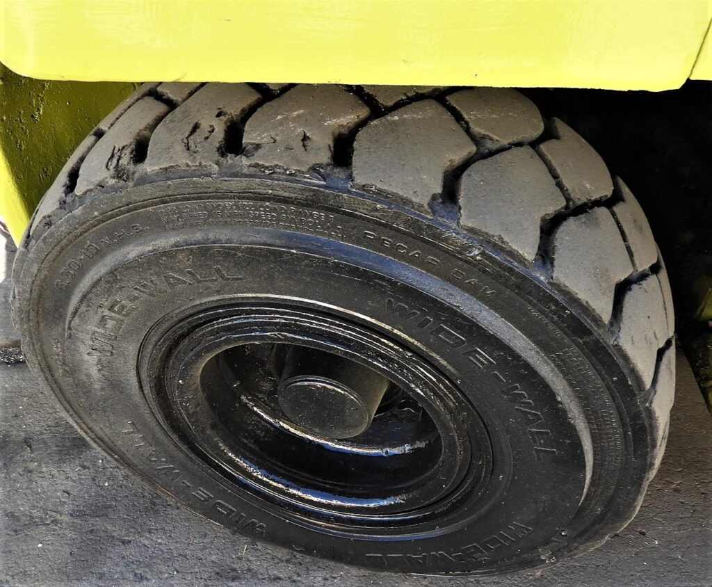 how do i avoid accidents caused by worn forklift tires