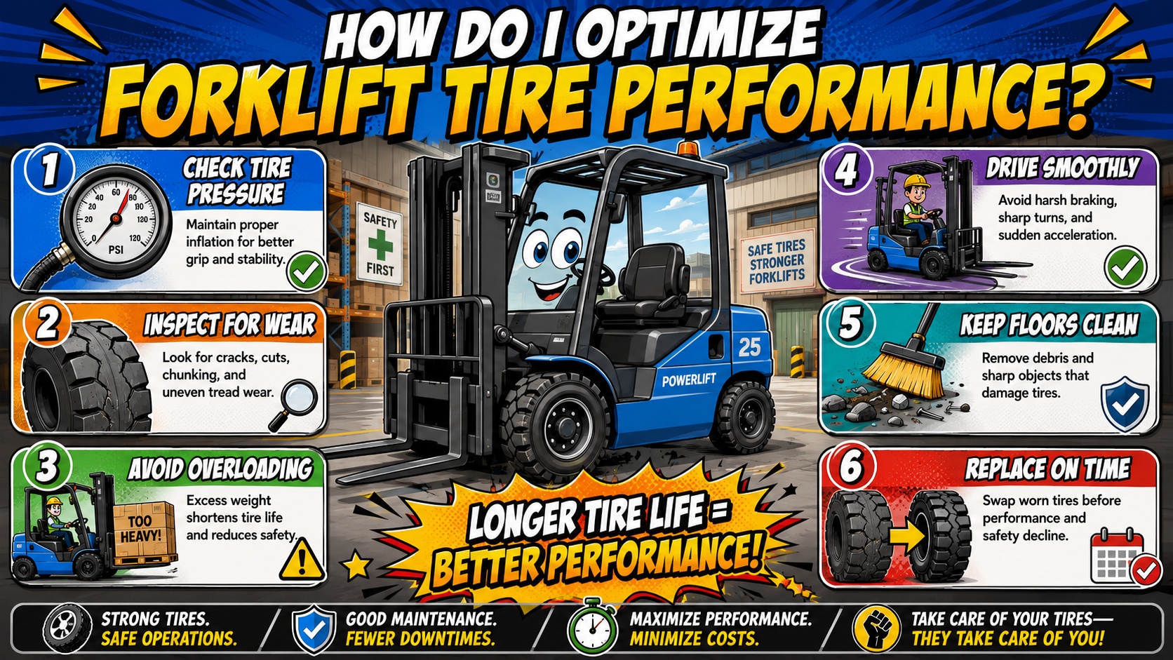 how do i optimize forklift tire performance