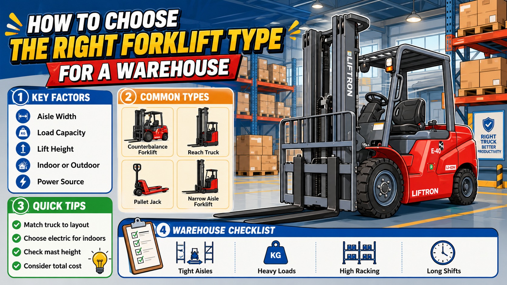 how to choose the right forklift type for a warehouse