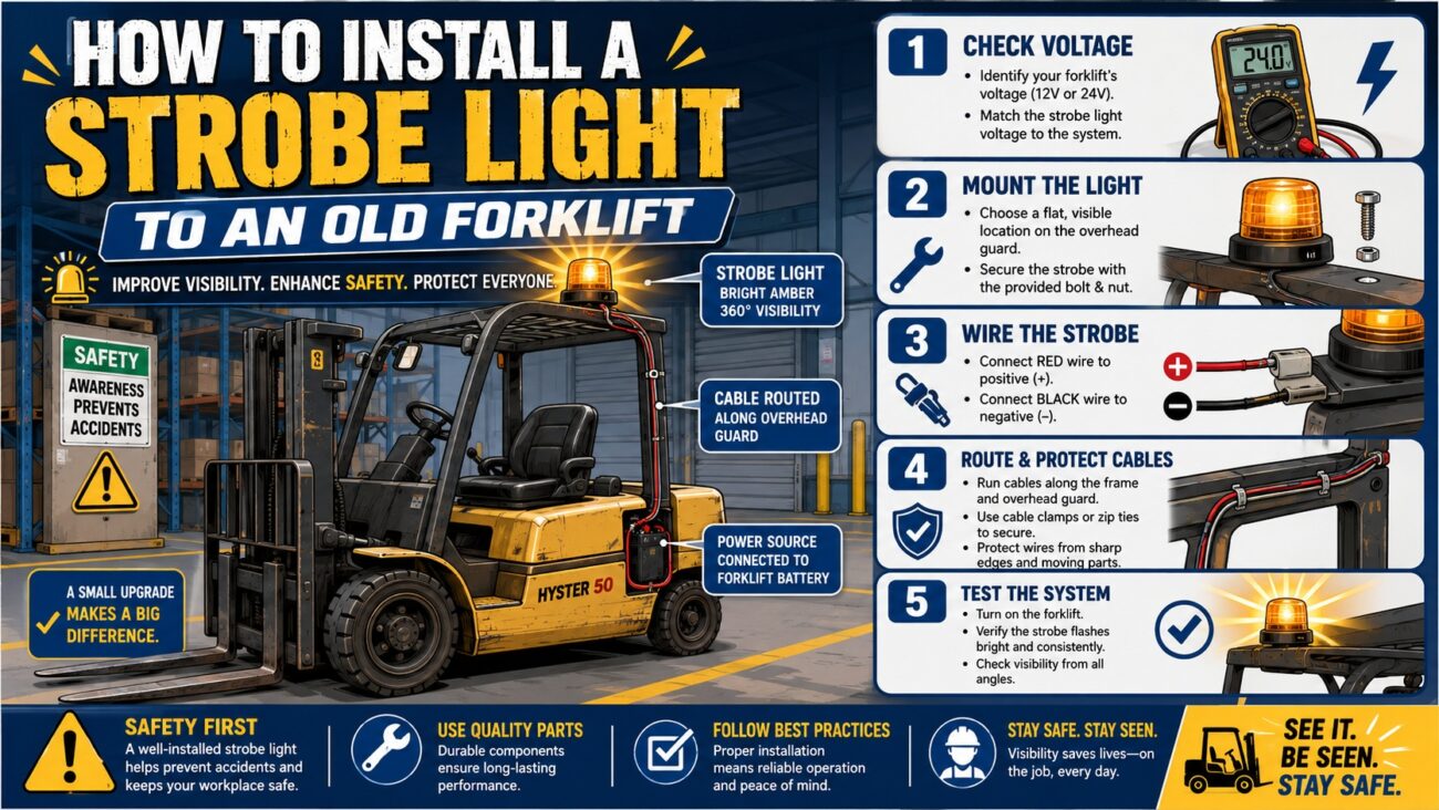 how to install a strobe light to an old forklift