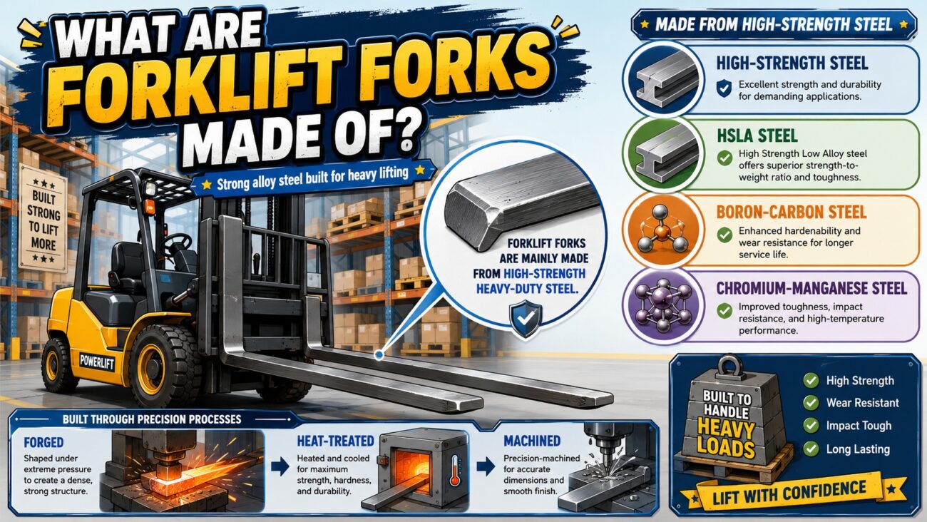 what are forklift forks made of