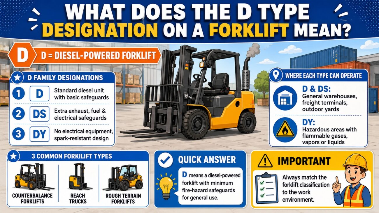 what does the d type designation on a forklift mean