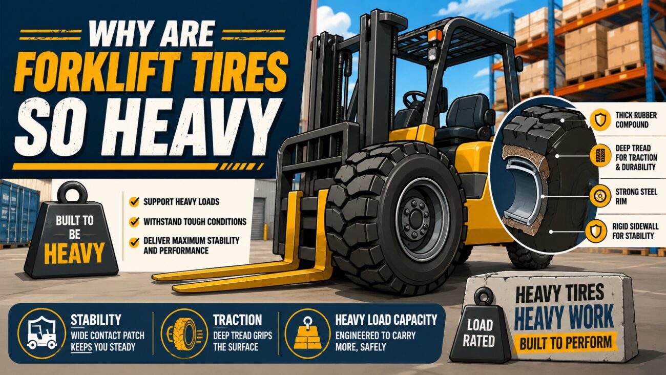 why are forklift tires so heavy