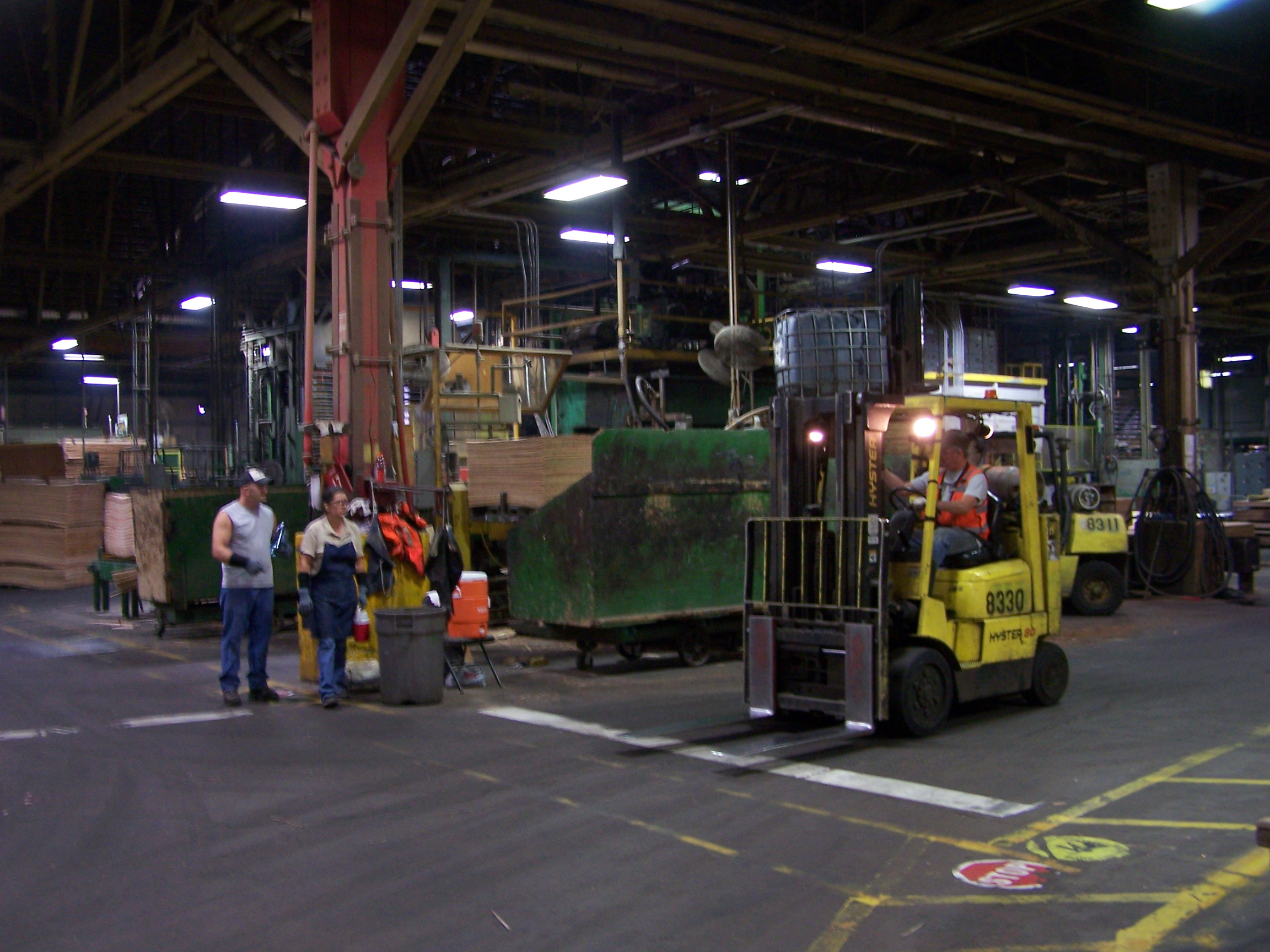 how far should a pedestrian stand from a forklift