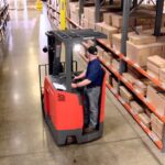 is changing the steering direction on a stand-up forklift illegal