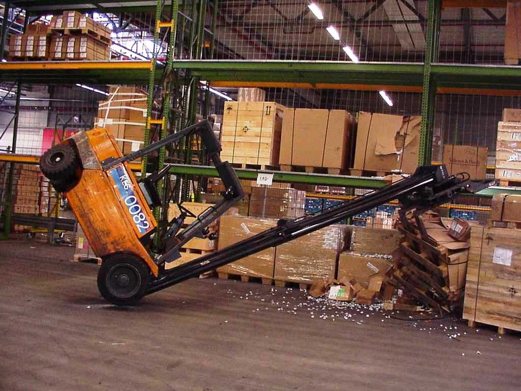 what should you do if a forklift is tipping over