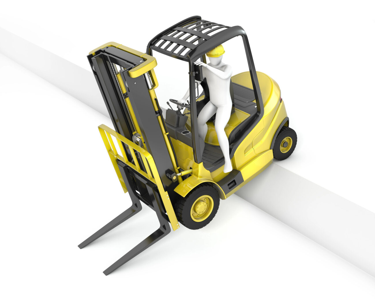 what to do if a stand up forklift tips over​