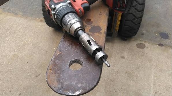 can you drill holes in forklift forks
