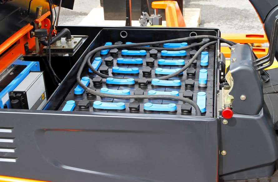 how to raise specific in a forklift battery
