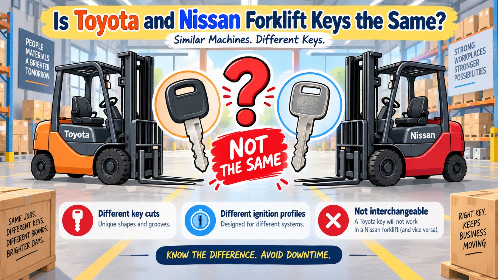 is toyota and nissan forklift keys the same