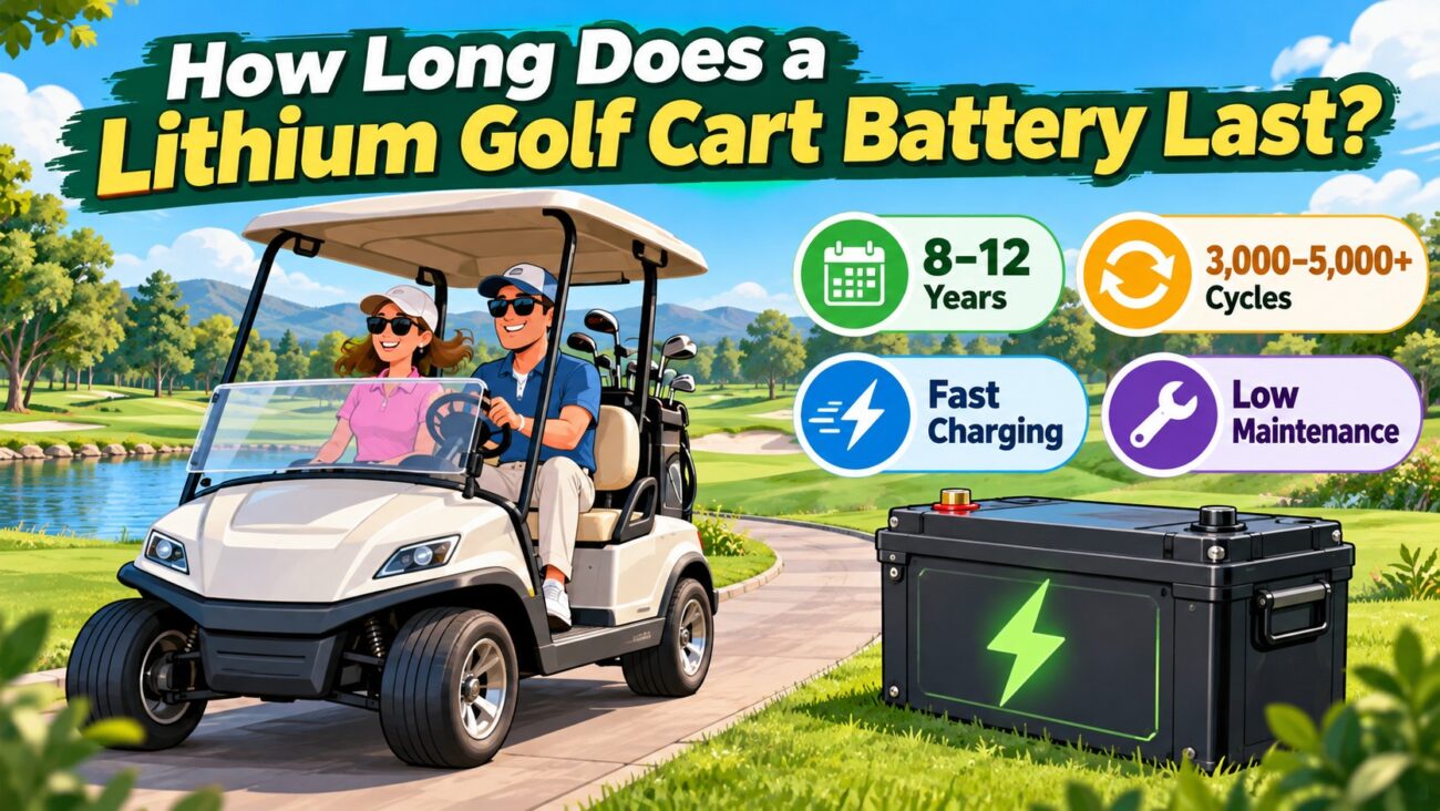 how long does a lithium golf cart battery last