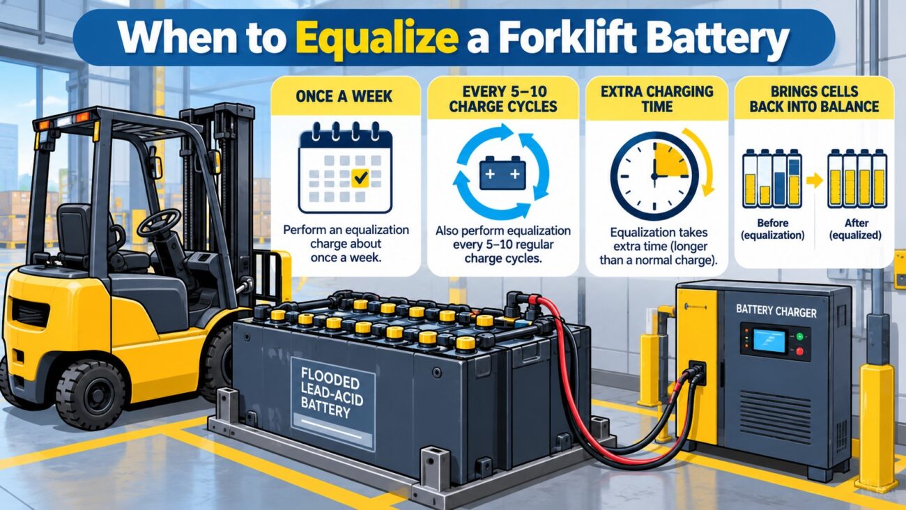when to equalize a forklift battery